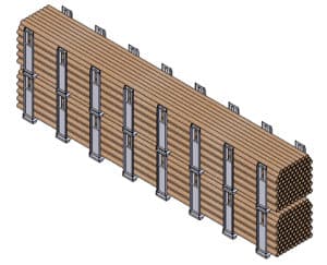 Paper Machine Core Storage Rack U-Pack Paper Core and Tube Rack 1 | Plymouth Industries