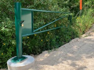 Driveway Entrance Barrier Gate (Manual Swing) Double Gate Open