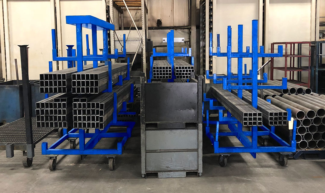 Work In Progress (WIP) Carts - maximize manufacturing efficiency, maximize storage density, protect products/components during the manufacturing process