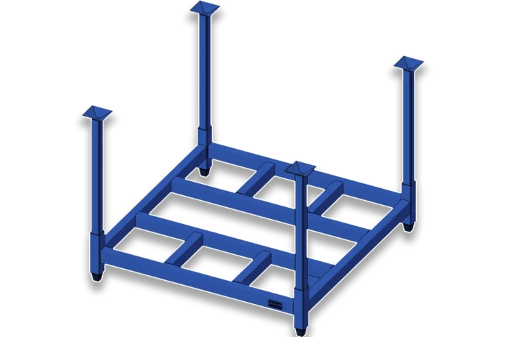 MaxStax Portable Stack Racks Base and Posts - Outline and Shadow