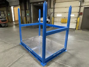 Plastic Liner Portable Stack Racks with Diamond Plate Bed, Open Side