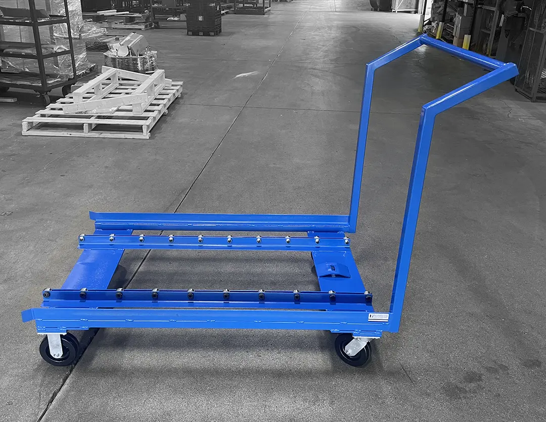 Custom Metal Steel Fabricated Die Push Cart - Side View