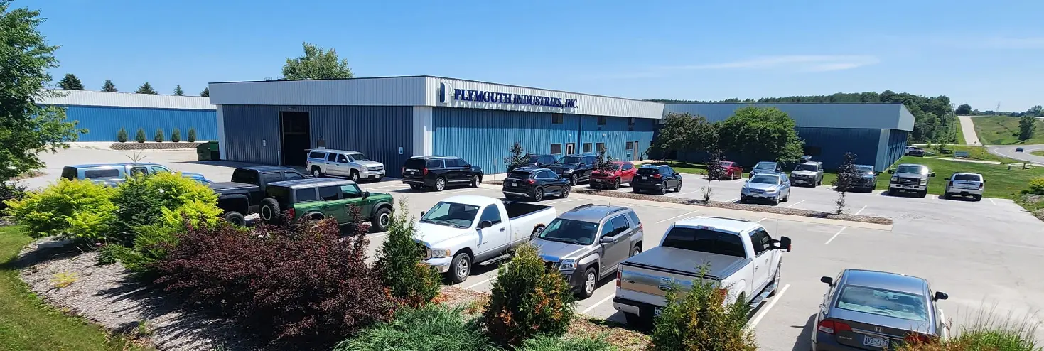 Plymouth Industries Building Main Entrance and Parking Lot