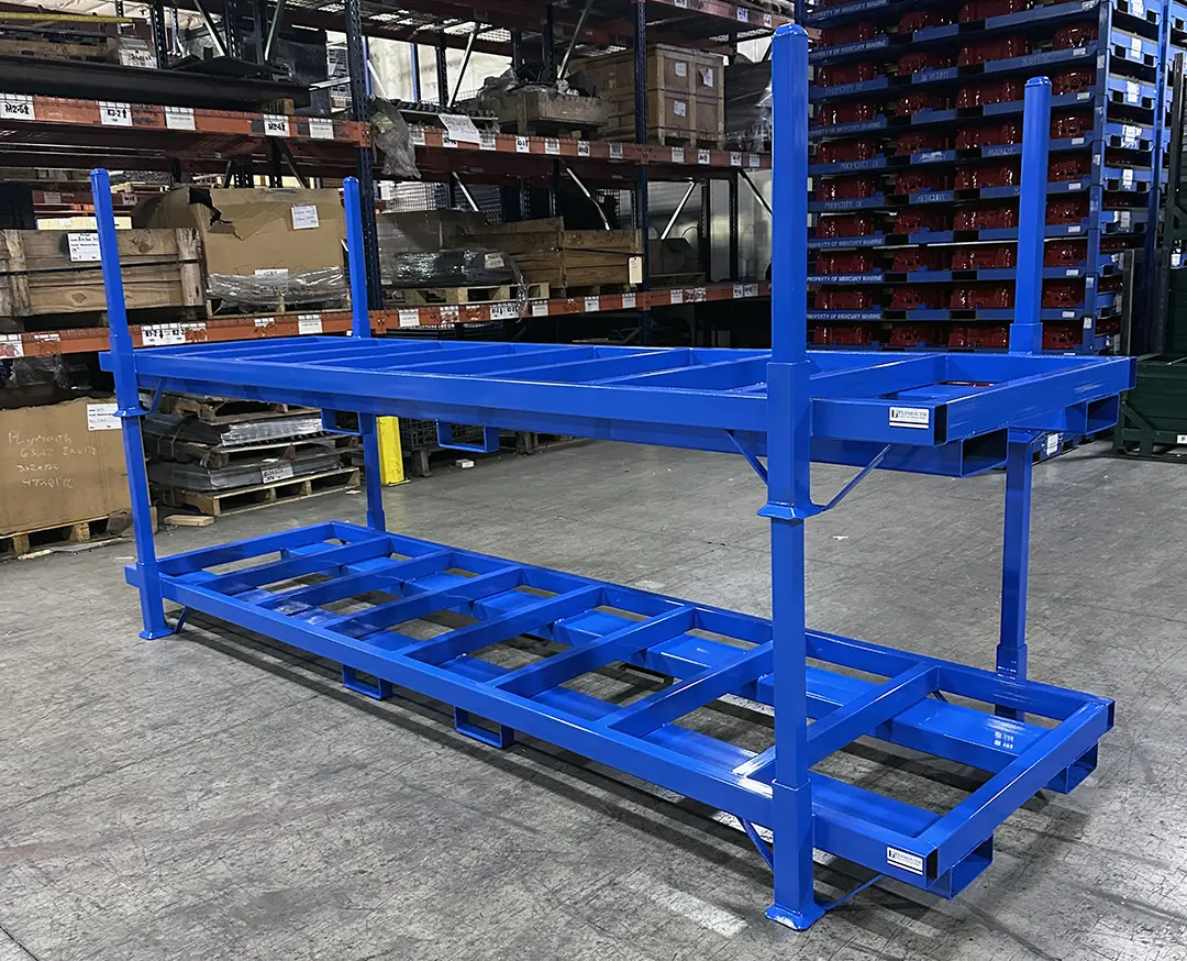 Portable Stack Racks for Reliable Stackable Storage of Polymer Assemblies - Side View