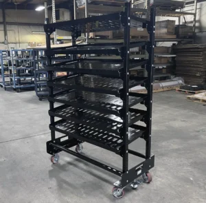 Line Flow Work-In-Process WIP Racks front view 2