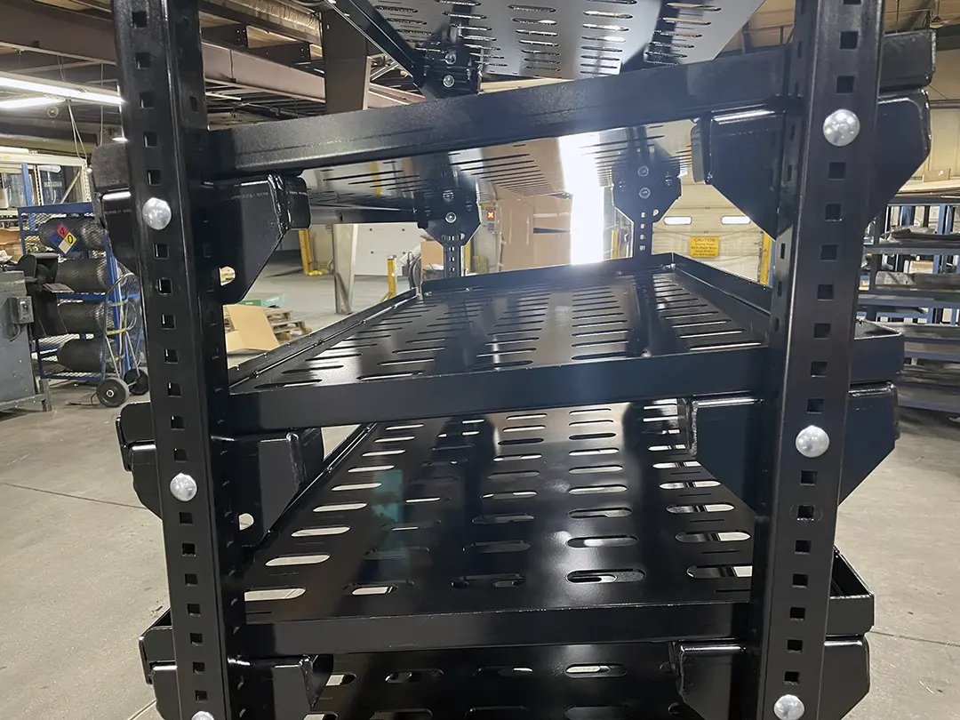 Line Flow Work-In-Process WIP Racks shelf close up