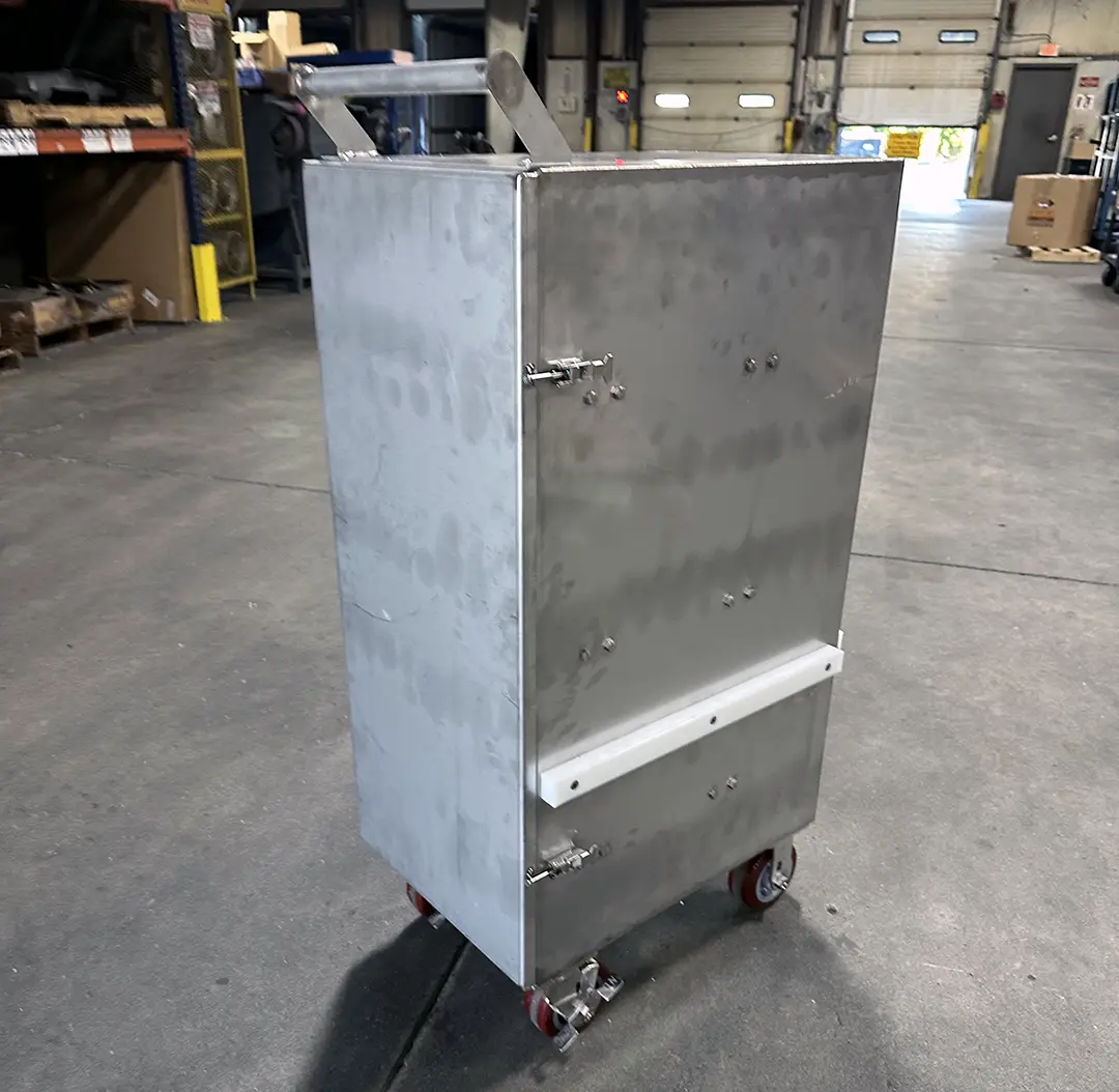 Stainless Steel Puck Cart Cleanroom WIP door closed view