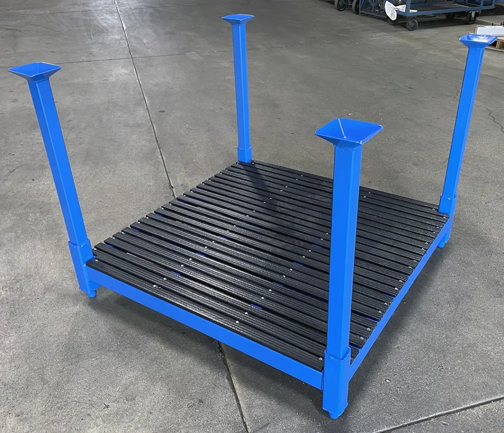 MaxStax Portable Stack Racks with non-slip deck board extruded plastic front view