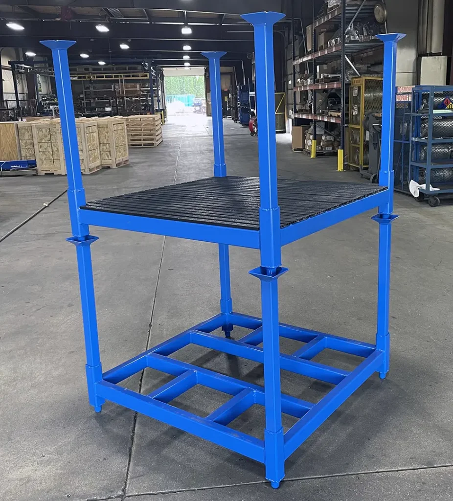 MaxStax Portable Stack Racks with non-slip deck board extruded plastic stacked view