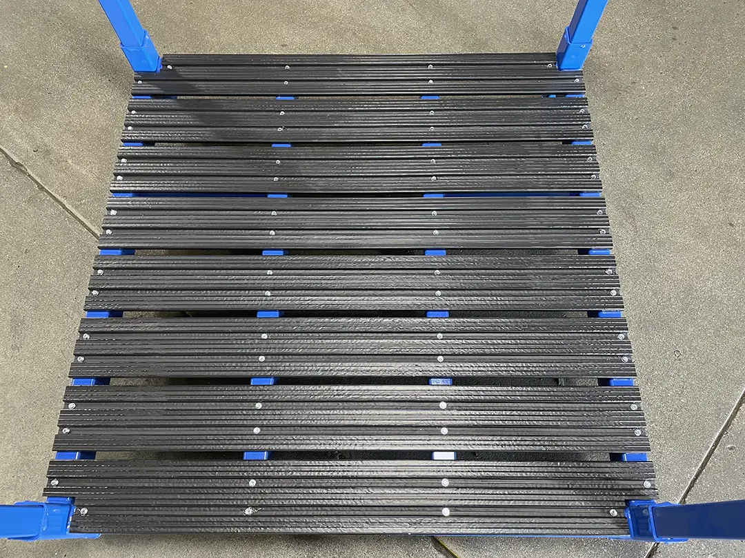 MaxStax Portable Stack Racks with non-slip deck board extruded plastic top view