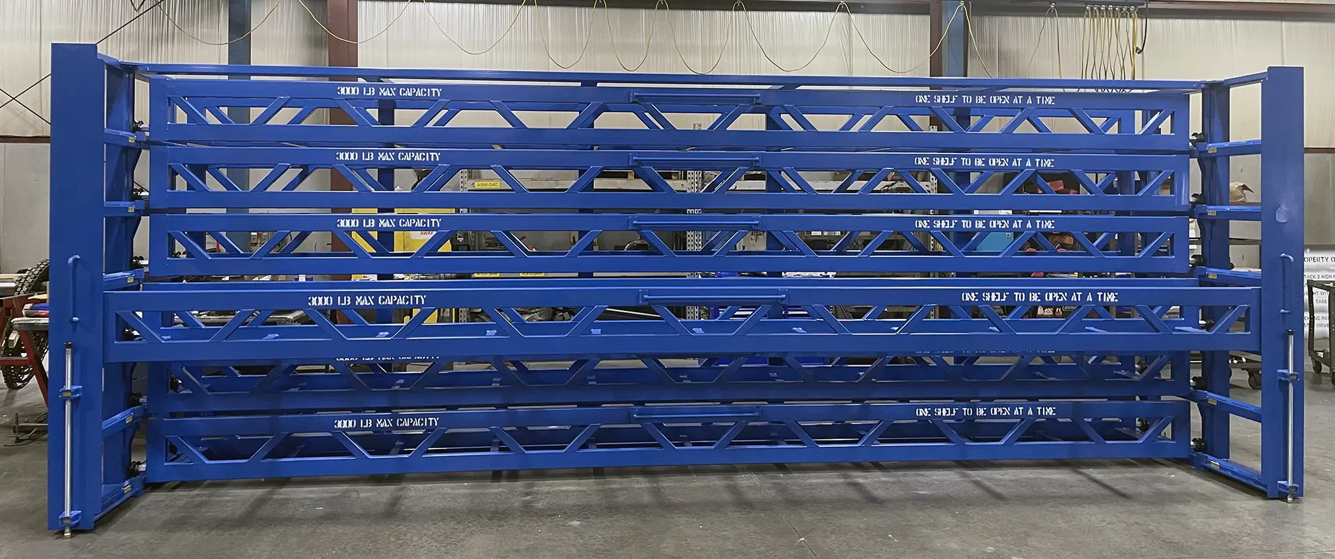 Custom Cassette Drawer Rack for Heavy-Duty Industrial Storage drawer out front view