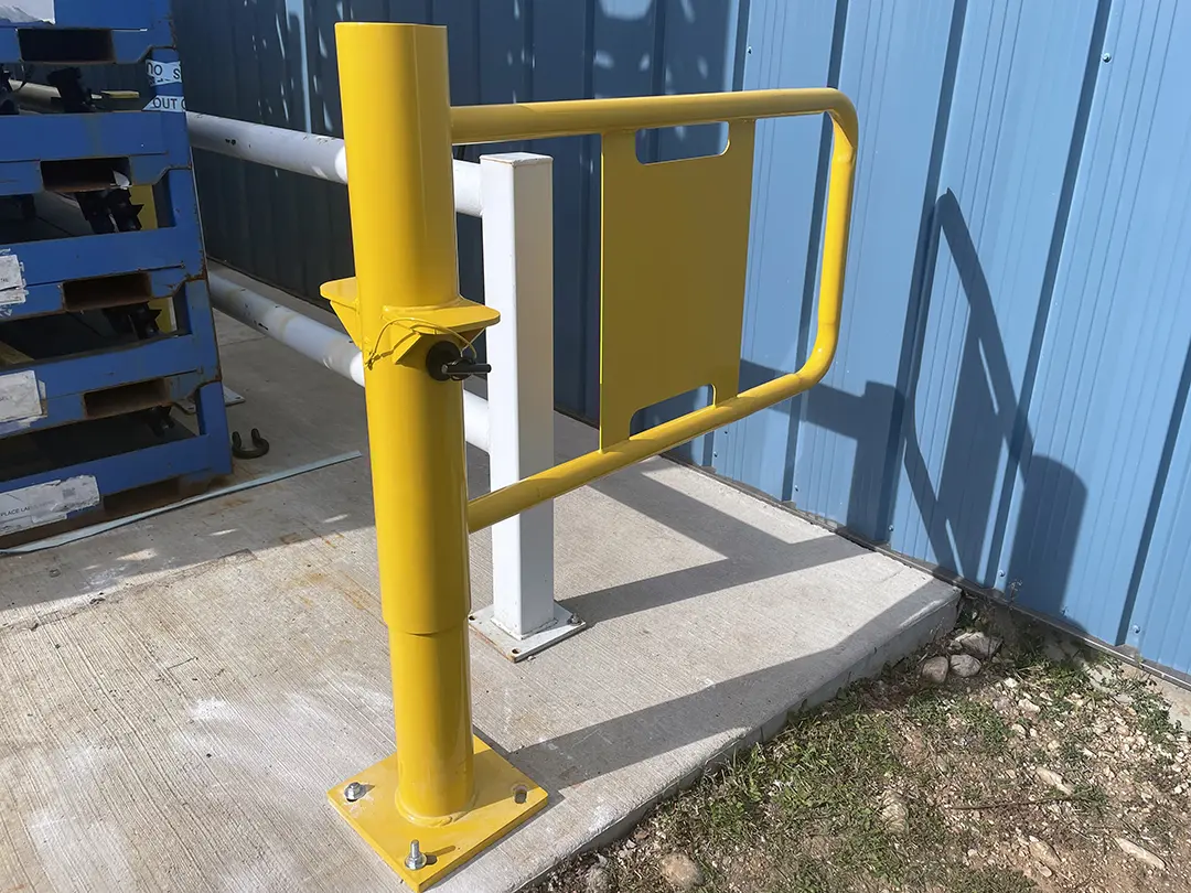 metal pedestrian gates fence barrier security entry building access control closed view