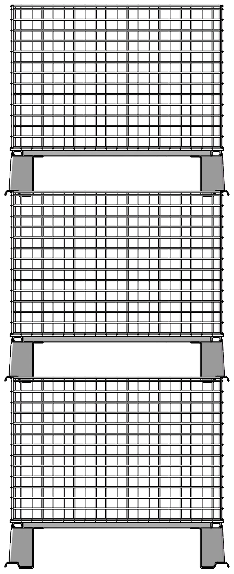 MaxStax Industrial Wire Baskets stacked side view
