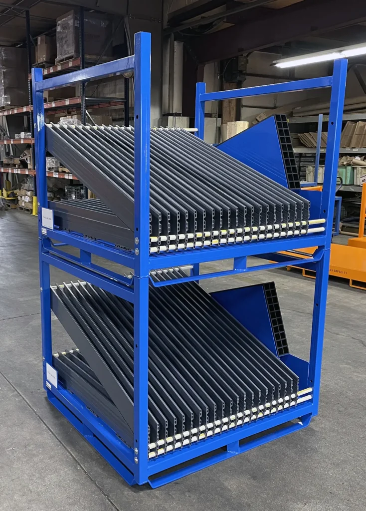 Window Frame Custom Shipping Rack angle stacked view