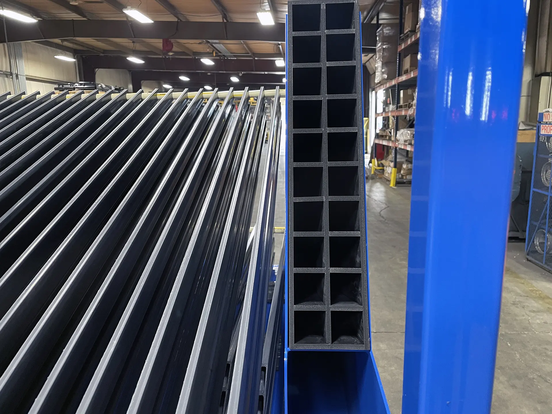 Window Frame Custom Shipping Rack cubie closeup view
