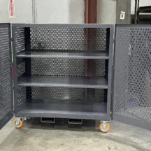 Custom Instrument Tray Cart for Medical Equipment Storage doors open