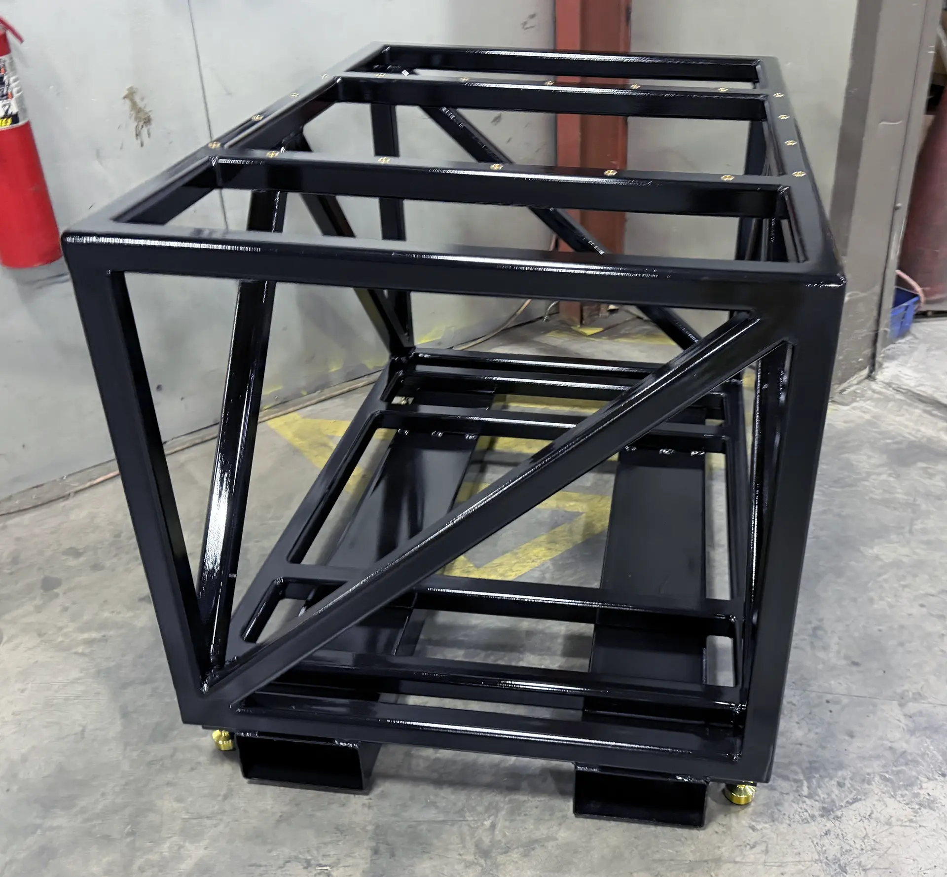 Custom Mobility Cart WIP Cart for Equipment Support (front view)
