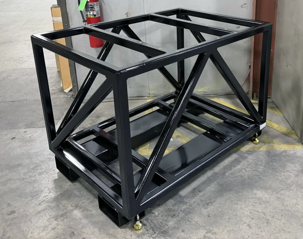 Custom Mobility Cart WIP Cart for Equipment Support (side view)